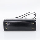 CELINE Tote Bag Patent leather Black Gold Auth 213185-9