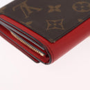 LOUIS VUITTON Monogram Portefeuille Flore Compact Wallet Red M64587 Auth 213188-10
