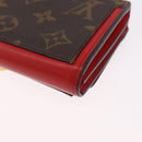 LOUIS VUITTON Monogram Portefeuille Flore Compact Wallet Red M64587 Auth 213188-11
