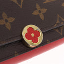 LOUIS VUITTON Monogram Portefeuille Flore Compact Wallet Red M64587 Auth 213188-12