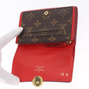 LOUIS VUITTON Monogram Portefeuille Flore Compact Wallet Red M64587 Auth 213188-13