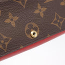 LOUIS VUITTON Monogram Portefeuille Flore Compact Wallet Red M64587 Auth 213188-15