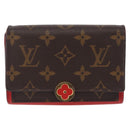 LOUIS VUITTON Monogram Portefeuille Flore Compact Wallet Red M64587 Auth 213188-2