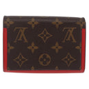 LOUIS VUITTON Monogram Portefeuille Flore Compact Wallet Red M64587 Auth 213188-3