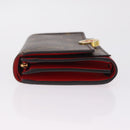 LOUIS VUITTON Monogram Portefeuille Flore Compact Wallet Red M64587 Auth 213188-5