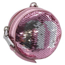 Miu Miu Key Holder Pouch Leather Sequins Pink Silver Auth 213189M-1