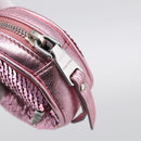 Miu Miu Key Holder Pouch Leather Sequins Pink Silver Auth 213189M-13