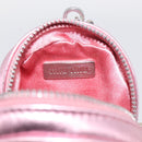 Miu Miu Key Holder Pouch Leather Sequins Pink Silver Auth 213189M-17