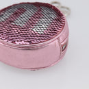 Miu Miu Key Holder Pouch Leather Sequins Pink Silver Auth 213189M-8