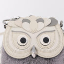 kate spade Otherfoot 3D Owl Shoulder Bag Leather White Silver Auth 213193A-17