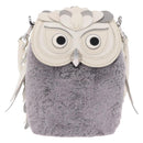 kate spade Otherfoot 3D Owl Shoulder Bag Leather White Silver Auth 213193A-2