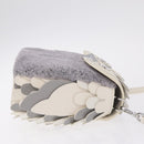 kate spade Otherfoot 3D Owl Shoulder Bag Leather White Silver Auth 213193A-4