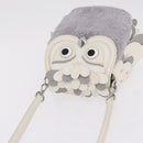 kate spade Otherfoot 3D Owl Shoulder Bag Leather White Silver Auth 213193A-6