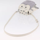 kate spade Otherfoot 3D Owl Shoulder Bag Leather White Silver Auth 213193A-7