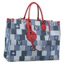 LOUIS VUITTON Monogram Denim On The Go GM Tote Bag Blue M44992 LV Auth 213194V-1