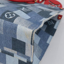 LOUIS VUITTON Monogram Denim On The Go GM Tote Bag Blue M44992 LV Auth 213194V-16
