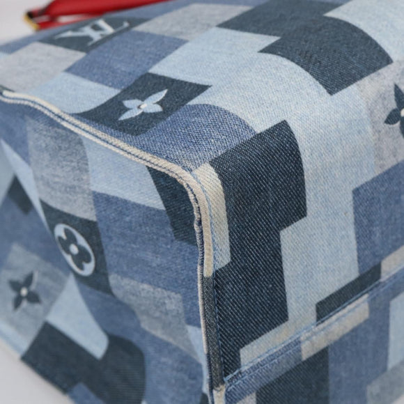 LOUIS VUITTON Monogram Denim On The Go GM Tote Bag Blue M44992 LV Auth 213194V