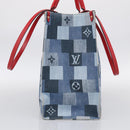 LOUIS VUITTON Monogram Denim On The Go GM Tote Bag Blue M44992 LV Auth 213194V-4