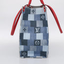 LOUIS VUITTON Monogram Denim On The Go GM Tote Bag Blue M44992 LV Auth 213194V-5