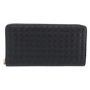 CELINE Long Wallet Leather Gold Black Auth 213198SAM-2