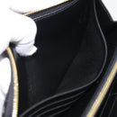 CELINE Long Wallet Leather Gold Black Auth 213198SAM-21