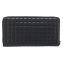 CELINE Long Wallet Leather Gold Black Auth 213198SAM-3