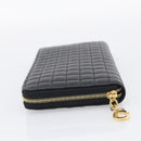 CELINE Long Wallet Leather Gold Black Auth 213198SAM-4