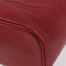 CHANEL Vanity Hand Bag Caviar Skin Red Gold CC Auth 213199A-11