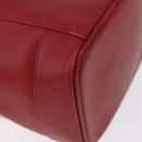 CHANEL Vanity Hand Bag Caviar Skin Red Gold CC Auth 213199A-12