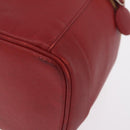 CHANEL Vanity Hand Bag Caviar Skin Red Gold CC Auth 213199A-13