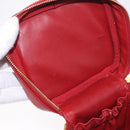 CHANEL Vanity Hand Bag Caviar Skin Red Gold CC Auth 213199A-17