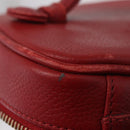 CHANEL Vanity Hand Bag Caviar Skin Red Gold CC Auth 213199A-23