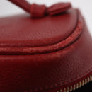 CHANEL Vanity Hand Bag Caviar Skin Red Gold CC Auth 213199A-24