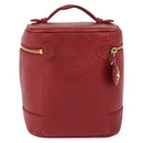 CHANEL Vanity Hand Bag Caviar Skin Red Gold CC Auth 213199A-3