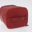 CHANEL Vanity Hand Bag Caviar Skin Red Gold CC Auth 213199A-6