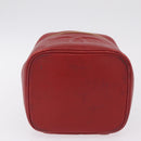 CHANEL Vanity Hand Bag Caviar Skin Red Gold CC Auth 213199A-9