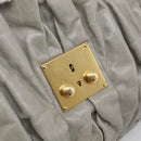 Miu Miu Matelasse Hand Bag Leather 2way Gray Gold Auth 213251V-19