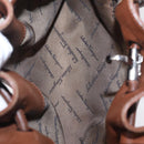 Salvatore Ferragamo Hand Bag Leather Brown Silver Auth 213258A-16