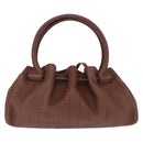 Salvatore Ferragamo Hand Bag Leather Brown Silver Auth 213258A-3
