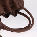Salvatore Ferragamo Hand Bag Leather Brown Silver Auth 213258A-8