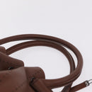Salvatore Ferragamo Hand Bag Leather Brown Silver Auth 213258A-9