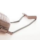 PRADA Chain Shoulder Bag Leather Beige Silver Auth 213290V-11