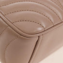 PRADA Chain Shoulder Bag Leather Beige Silver Auth 213290V-16