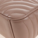 PRADA Chain Shoulder Bag Leather Beige Silver Auth 213290V-17