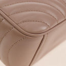 PRADA Chain Shoulder Bag Leather Beige Silver Auth 213290V-18