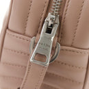 PRADA Chain Shoulder Bag Leather Beige Silver Auth 213290V-21