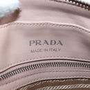 PRADA Chain Shoulder Bag Leather Beige Silver Auth 213290V-22