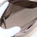 PRADA Chain Shoulder Bag Leather Beige Silver Auth 213290V-23