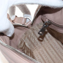 PRADA Chain Shoulder Bag Leather Beige Silver Auth 213290V-25