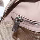 PRADA Chain Shoulder Bag Leather Beige Silver Auth 213290V-26
